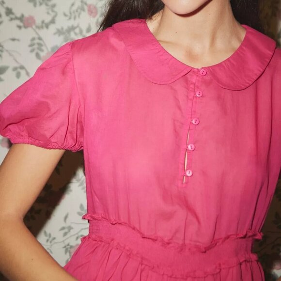 NWT UO Kimchi Blue Maria Collared Pink Mini Dress - Picture 3 of 6